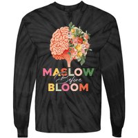 Maslow before bloom Psychology groovy wavy therapy counselor Tie-Dye Long Sleeve Shirt