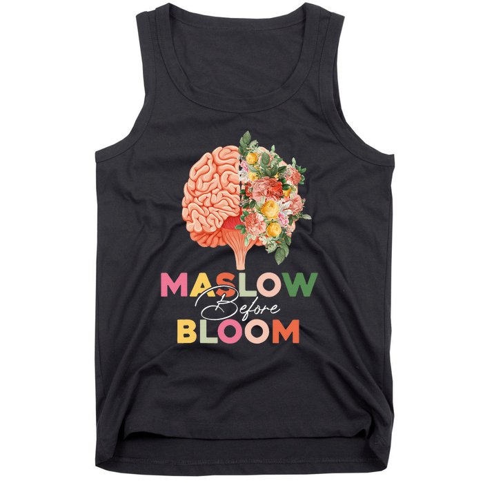 Maslow before bloom Psychology groovy wavy therapy counselor Tank Top