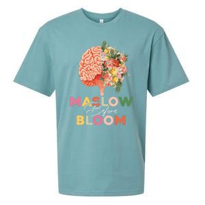 Maslow before bloom Psychology groovy wavy therapy counselor Sueded Cloud Jersey T-Shirt