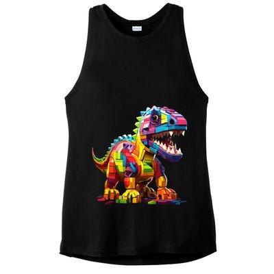 Master Builder Bricks Blocks Play Toys Dinosaur Ladies PosiCharge Tri-Blend Wicking Tank