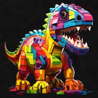Master Builder Bricks Blocks Play Toys Dinosaur Ladies PosiCharge Tri-Blend Wicking Tank