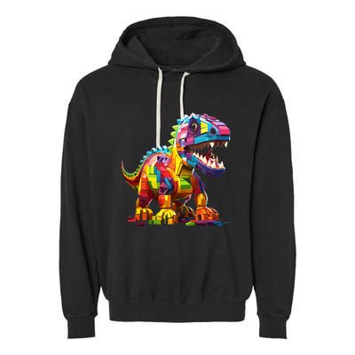 Master Builder Bricks Blocks Play Toys Dinosaur Garment-Dyed Fleece Hoodie