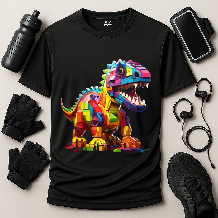 Master Builder Bricks Blocks Play Toys Dinosaur Performance Shirt
