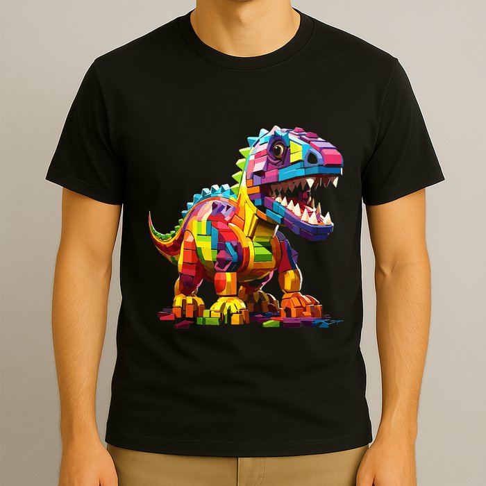 Master Builder Bricks Blocks Play Toys Dinosaur T-Shirt