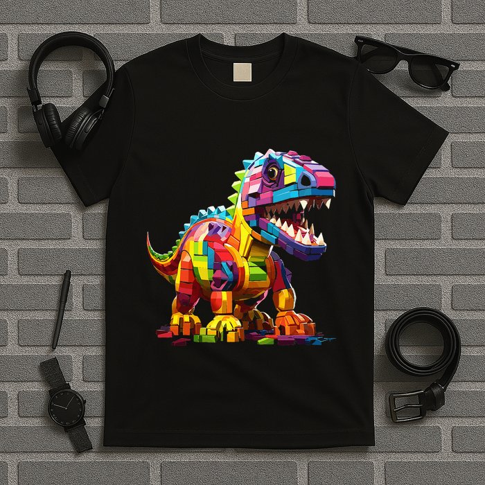 Master Builder Bricks Blocks Play Toys Dinosaur T-Shirt