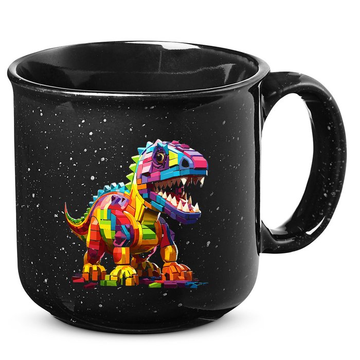 Master Builder Bricks Blocks Play Toys Dinosaur 15oz Campfire Ceramic Mug
