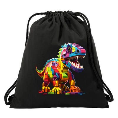 Master Builder Bricks Blocks Play Toys Dinosaur Drawstring Bag