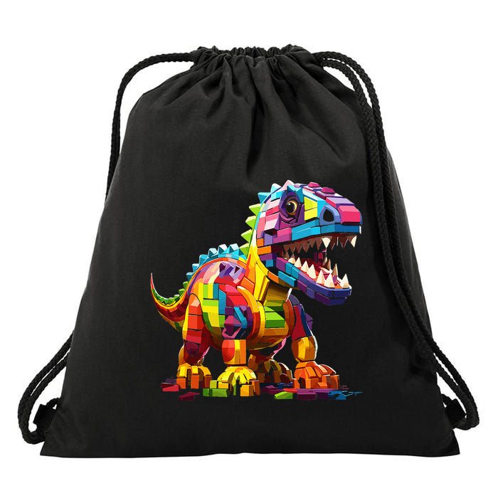Master Builder Bricks Blocks Play Toys Dinosaur Drawstring Bag