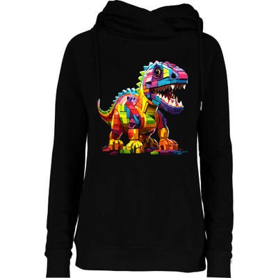 Master Builder Bricks Blocks Play Toys Dinosaur Womens Funnel Neck Pullover Hood