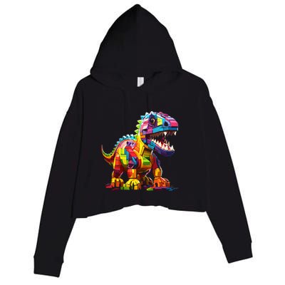 Master Builder Bricks Blocks Play Toys Dinosaur Crop Fleece Hoodie