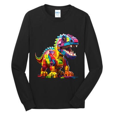 Master Builder Bricks Blocks Play Toys Dinosaur Tall Long Sleeve T-Shirt