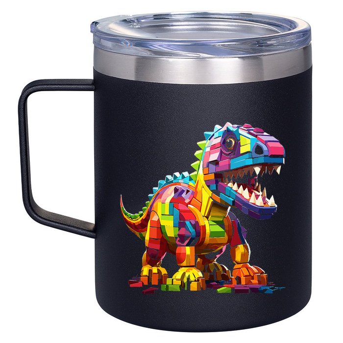 Master Builder Bricks Blocks Play Toys Dinosaur 12oz Stainless Steel Coffee Mug