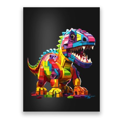 Master Builder Bricks Blocks Play Toys Dinosaur Poster