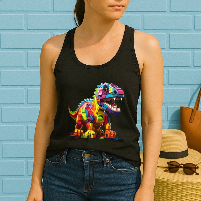 Master Builder Bricks Blocks Play Toys Dinosaur Womens Tank Top