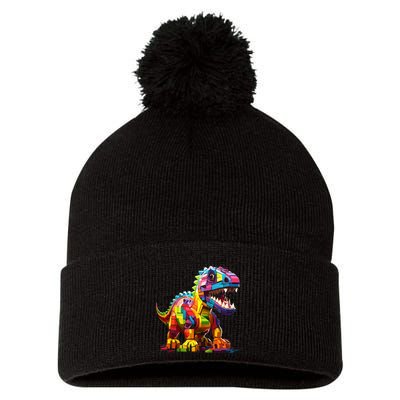 Master Builder Bricks Blocks Play Toys Dinosaur Pom Pom 12in Knit Beanie