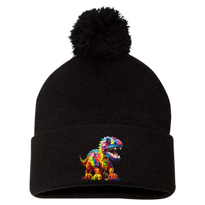 Master Builder Bricks Blocks Play Toys Dinosaur Pom Pom 12in Knit Beanie