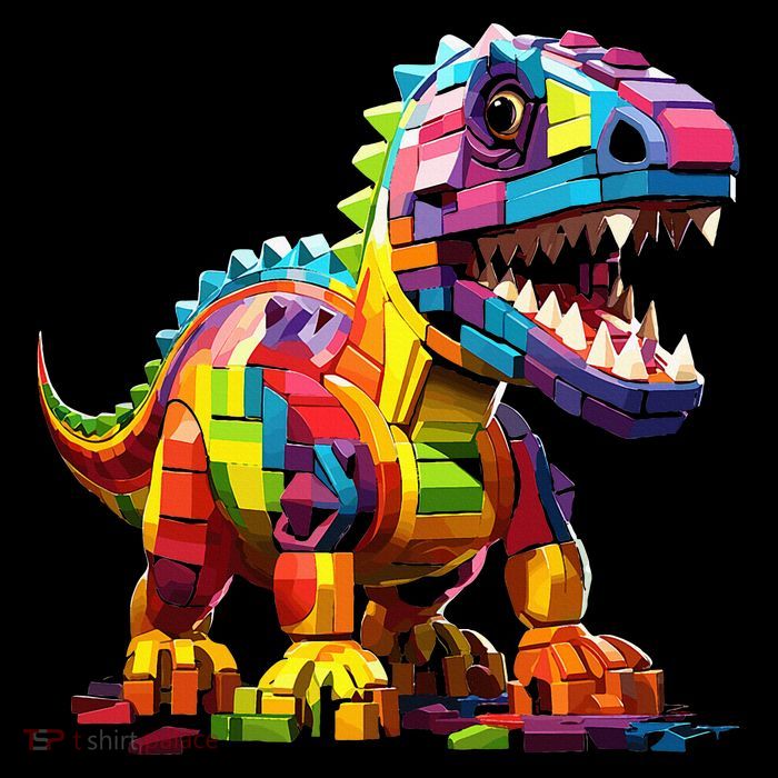 Master Builder Bricks Blocks Play Toys Dinosaur Toddler Fine Jersey T-Shirt