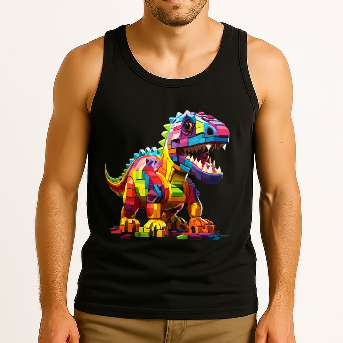 Master Builder Bricks Blocks Play Toys Dinosaur Tank Top