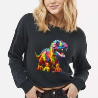 Master Builder Bricks Blocks Play Toys Dinosaur Cropped Pullover Crew