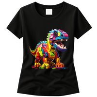 Master Builder Bricks Blocks Play Toys Dinosaur Womens T-Shirt