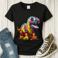 Master Builder Bricks Blocks Play Toys Dinosaur Womens T-Shirt