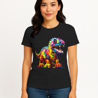 Master Builder Bricks Blocks Play Toys Dinosaur Womens T-Shirt