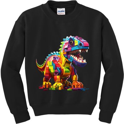 Master Builder Bricks Blocks Play Toys Dinosaur Kids Sweatshirt