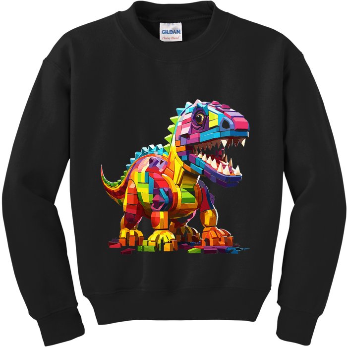 Master Builder Bricks Blocks Play Toys Dinosaur Kids Sweatshirt