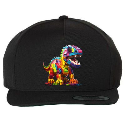 Master Builder Bricks Blocks Play Toys Dinosaur Wool Snapback Cap