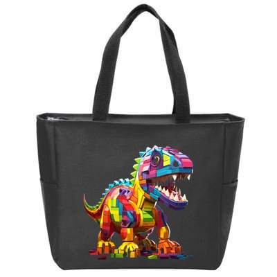Master Builder Bricks Blocks Play Toys Dinosaur Zip Tote Bag