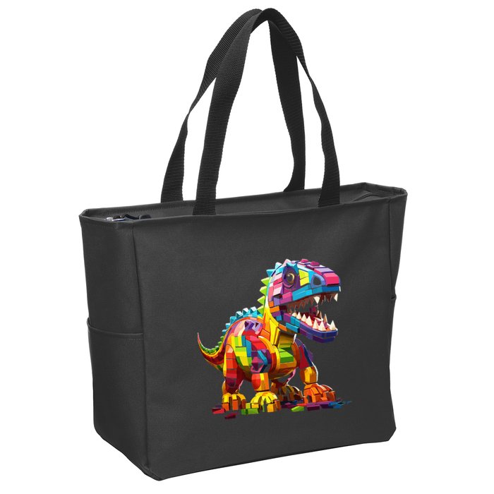 Master Builder Bricks Blocks Play Toys Dinosaur Zip Tote Bag