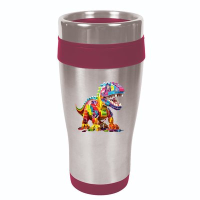 Master Builder Bricks Blocks Play Toys Dinosaur 16oz Travel Tumbler
