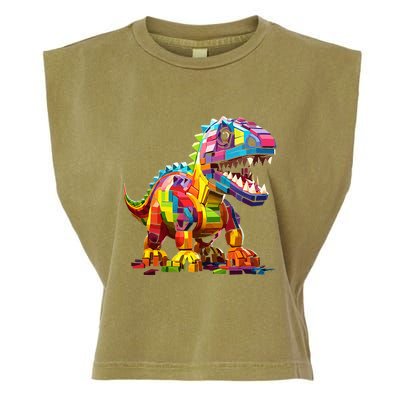 Master Builder Bricks Blocks Play Toys Dinosaur Garment-Dyed Women's Muscle Tee