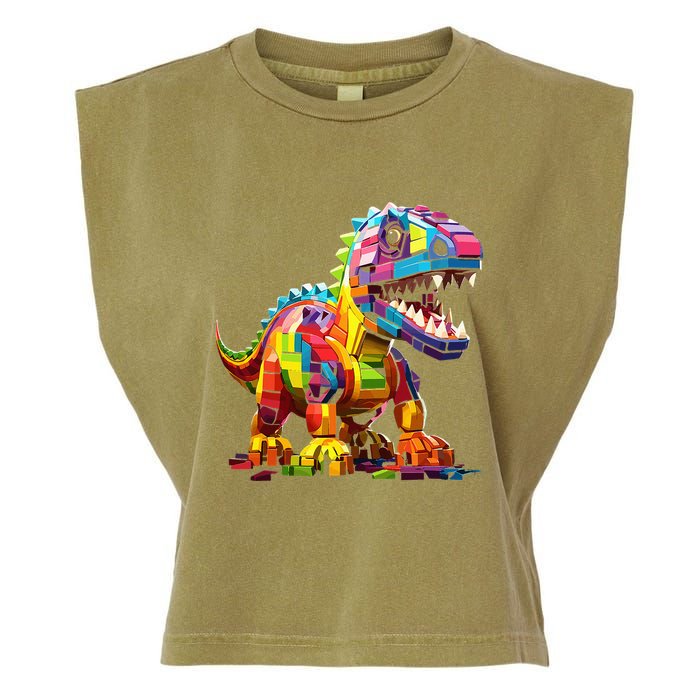 Master Builder Bricks Blocks Play Toys Dinosaur Garment-Dyed Women's Muscle Tee