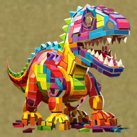 Master Builder Bricks Blocks Play Toys Dinosaur Garment-Dyed Women's Muscle Tee
