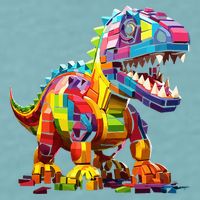 Master Builder Bricks Blocks Play Toys Dinosaur Sueded Cloud Jersey T-Shirt