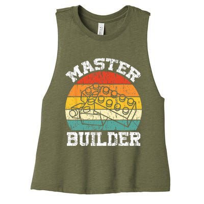 Master Builder Building Blocks Brick Toy Master Builder Women's Racerback Cropped Tank