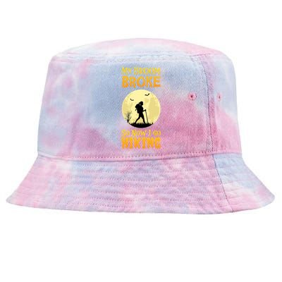 My Broom Broke So Now I Go Hiking Great Gift Witch Camping Tie-Dyed Bucket Hat