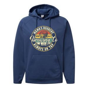 Mama Boobery Breastfeeding Brewery New Mom Brewing Co Retro Performance Fleece Hoodie