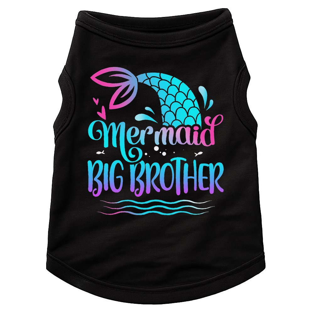 Mermaid Big Brother Cute Mermaid Birthday Family Matching Doggie Tank