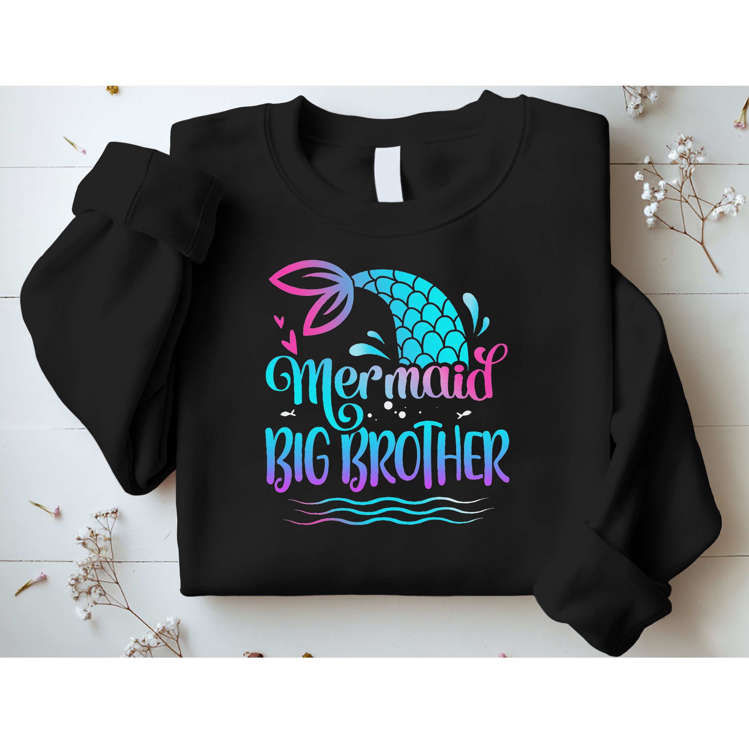 Mermaid Big Brother Cute Mermaid Birthday Family Matching Sweatshirt
