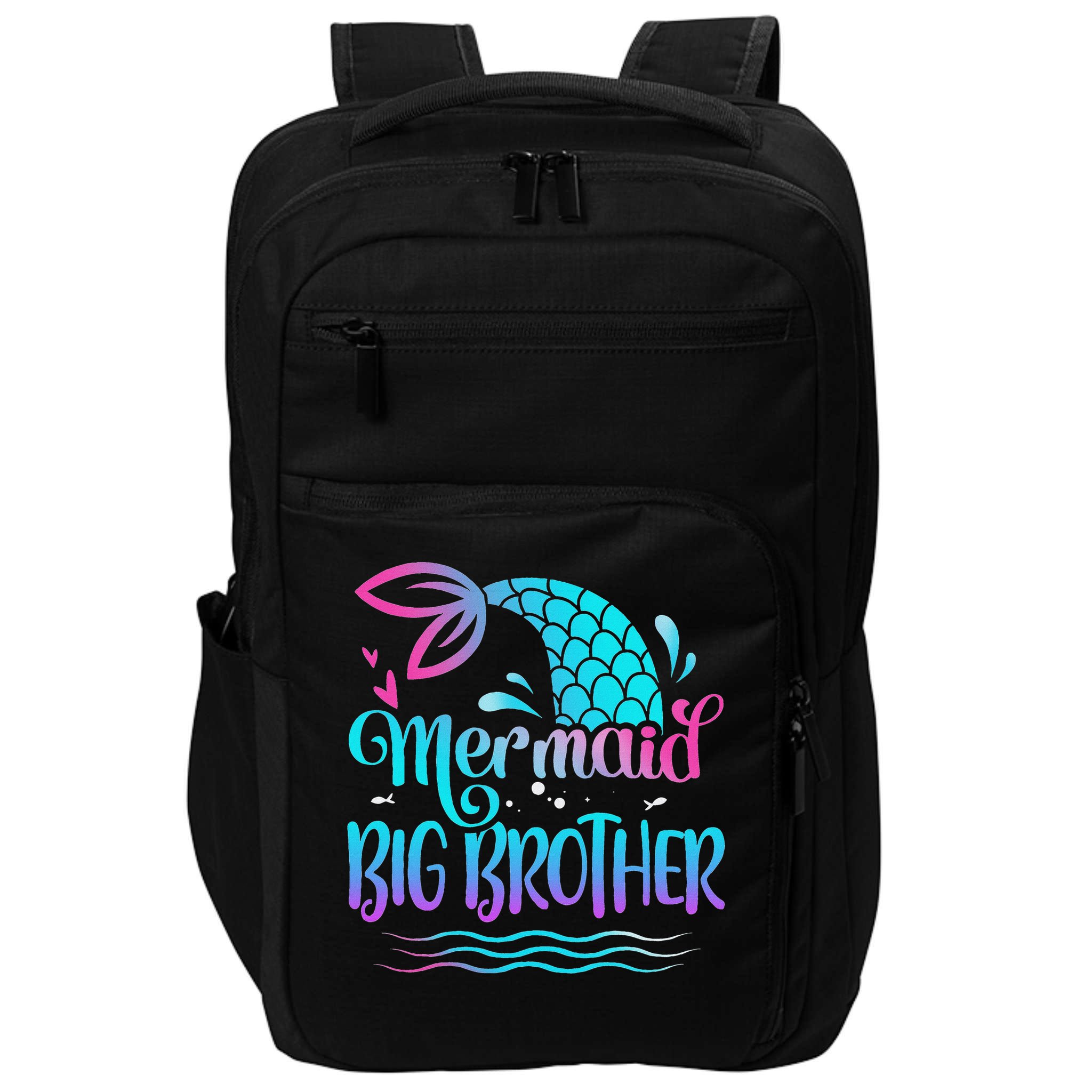 Mermaid Big Brother Cute Mermaid Birthday Family Matching Impact Tech Backpack