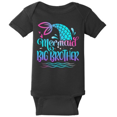 Mermaid Big Brother Cute Mermaid Birthday Family Matching Baby Bodysuit