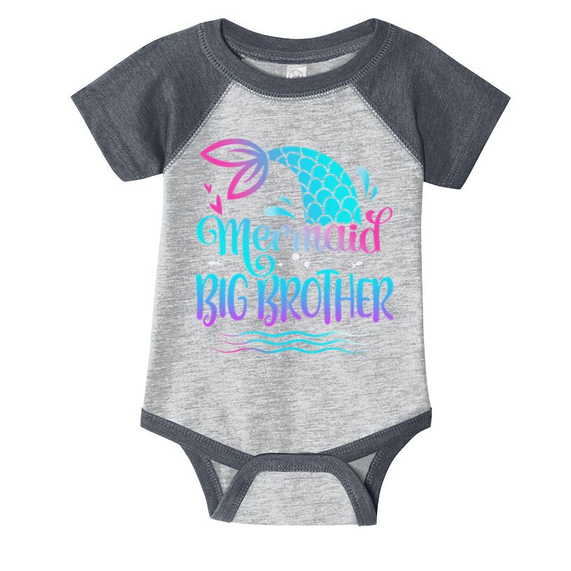 Mermaid Big Brother Cute Mermaid Birthday Family Matching Infant Baby Jersey Bodysuit