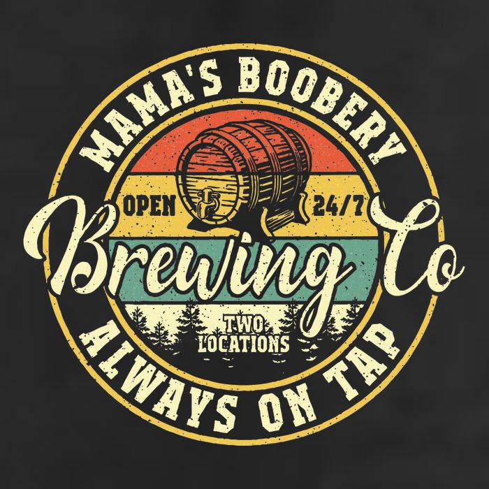 Mama Boobery Breastfeeding Brewery New Mom Brewing Co Retro 7 Panel Mesh Trucker Snapback Hat