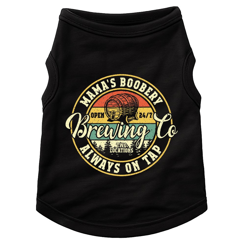 Mama Boobery Breastfeeding Brewery New Mom Brewing Co Retro Doggie Tank