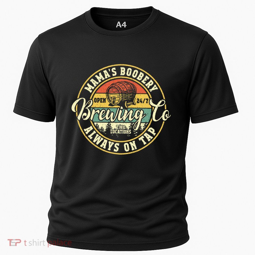 Mama Boobery Breastfeeding Brewery New Mom Brewing Co Retro Performance Shirt