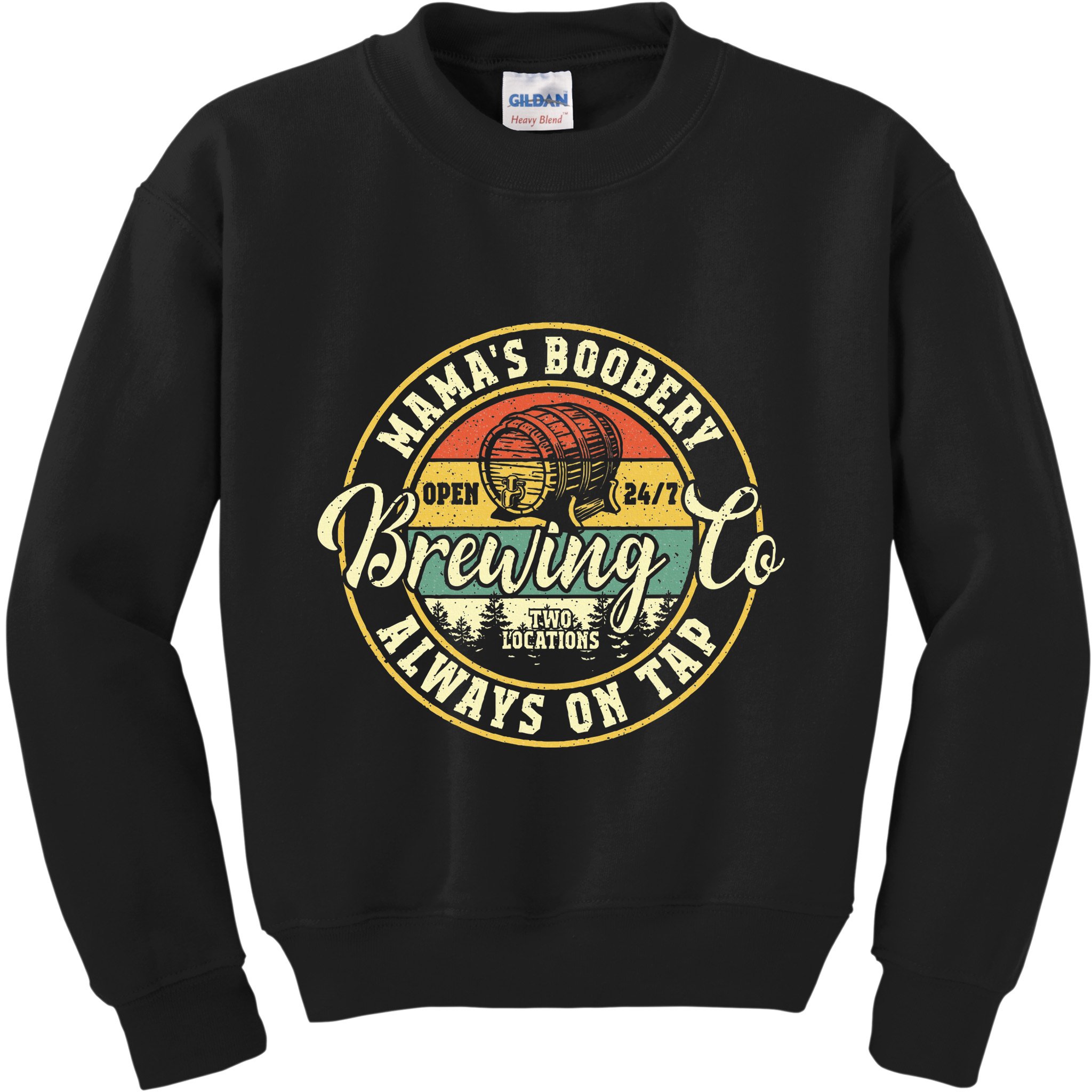 Mama Boobery Breastfeeding Brewery New Mom Brewing Co Retro Kids Sweatshirt