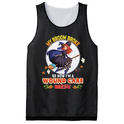 My Broom Broke So Now IM A Wound Care Nurse Halloween Boo Mesh Reversible Basketball Jersey Tank