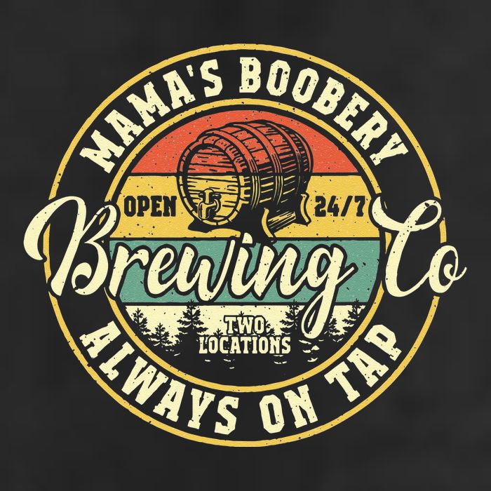 Mama Boobery Breastfeeding Brewery New Mom Brewing Co Retro 7 Panel Mesh Trucker Snapback Hat